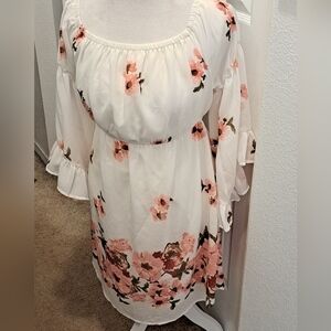 Hint Of Blush Floral Dress Size S